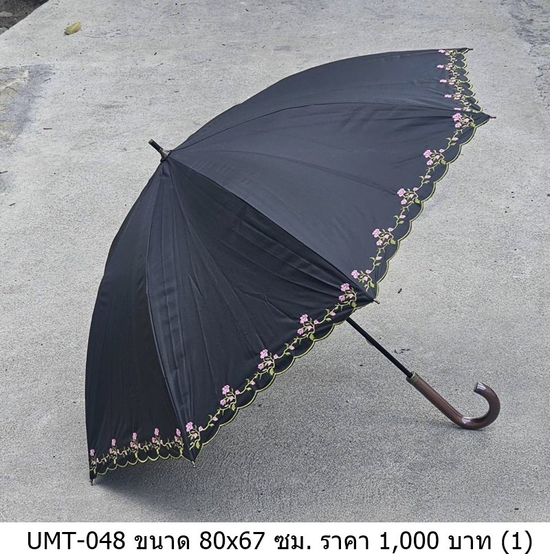 黑底绣花伞